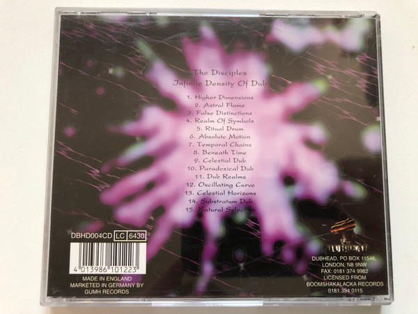 The Disciples - Infinite Density Of Dub / Dubhead Audio CD / DBHD004CD
