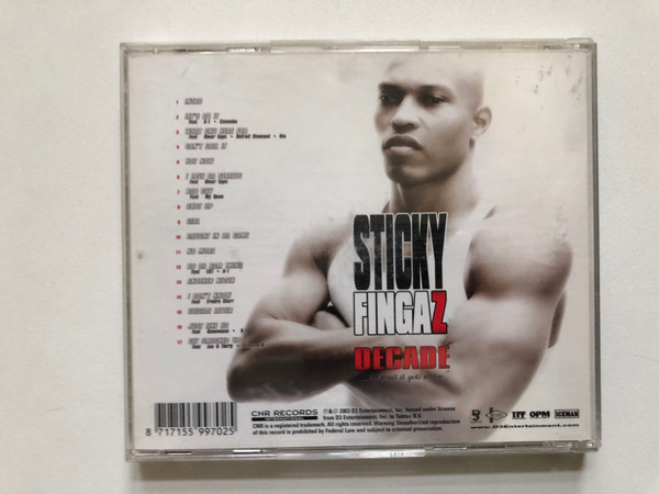 Sticky Fingaz – Decade ... But Wait It Gets Worse / Part Of the Rap Supergroup ''Onyx'' Featuring Dirty, Get-Inz, X1, Sticky Fingaz, Begetz / D3 Entertainment Audio CD 2003 / 22 99970 2