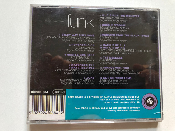 Essential Funk Classics Volume 1 - Cymande, Calender, Rhythm Makers, LTG Exchange, Barbara Mason, Landlords And Tennants, Oneness Of Juju / Deepbeats Audio CD / DGPCD 684