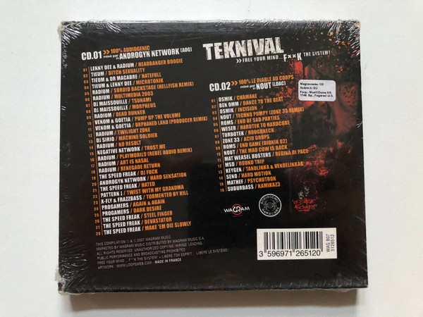 Teknival (Free Your Mind…F××K The System!) - CD 01 mixe par Androgyn Network, CD 02 mixe par Nout / Wagram Music 2x Audio CD 2007 / 3126512