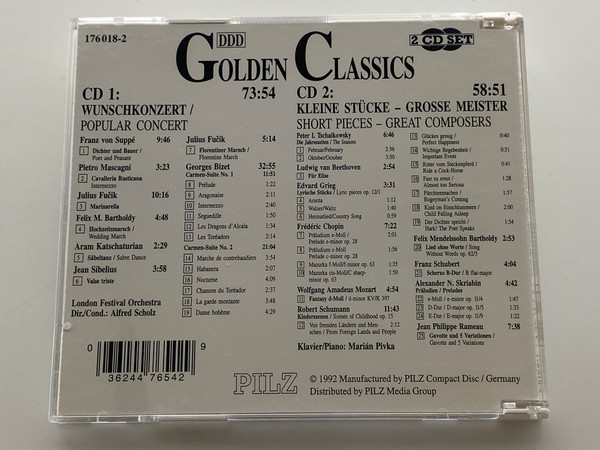 Wunschkonzert = Popular Concert - Kleine Stücke = Short Pieces, Grosse Meister = Great Composers / Pilz 2x Audio CD 1992 / 176018-2