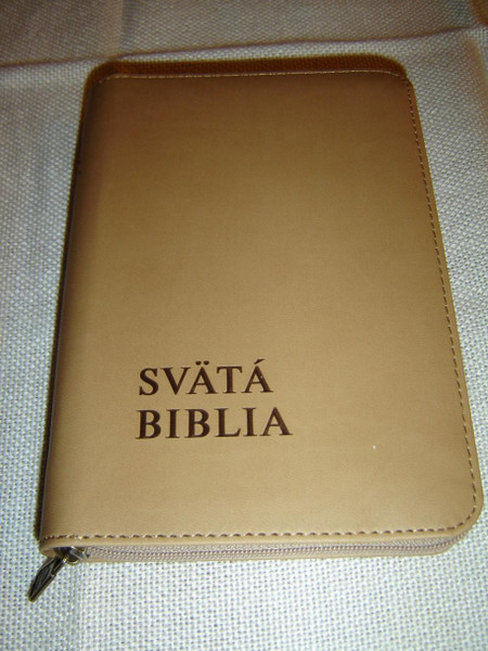 Slovak Language Holy Bible, Brown Leather with Zipper / Svata Biblia, Hnedá Koža so Zipsom – z Povodnych Jazykov Prelozil Prof. Jozef Rohacek