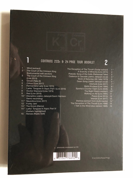 King Crimson – The Elements 2018 Tour Box (2CD + Tour Booklet) (633367788924)