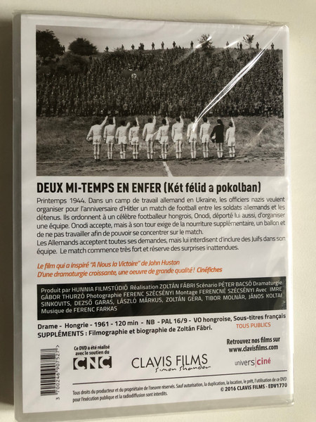 Deux Mi-Temps en Enfer  ZOLTÁN FÁBRI  Clavis Films (3700246907527)