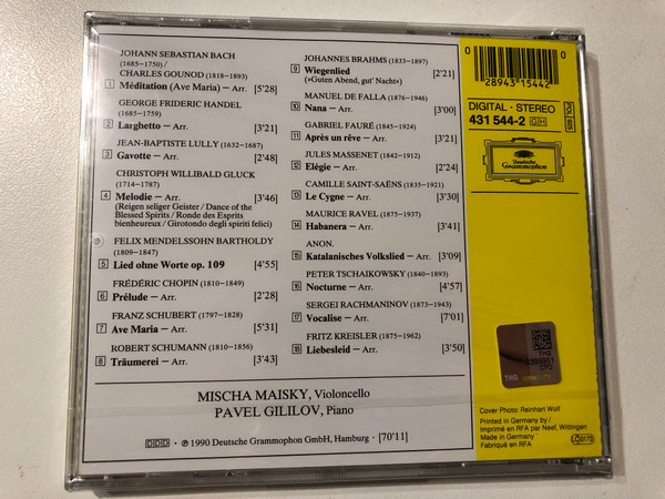 Mischa Maisky, Pavel Gililov / Meditation: Vocalise, Träumerei, Wiegenlied / Audio CD (028943154420)