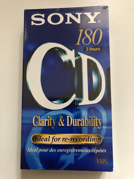 Sony CD180 / 3 Hours VHS Video Cassette – Clarity & Durability for Re-Recording (4901780188338)