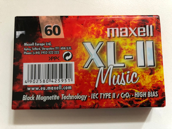 Maxell XL-II Music 60 – High Bias Audio Cassette Tape with Black Magnetite Technology (4902580425951)