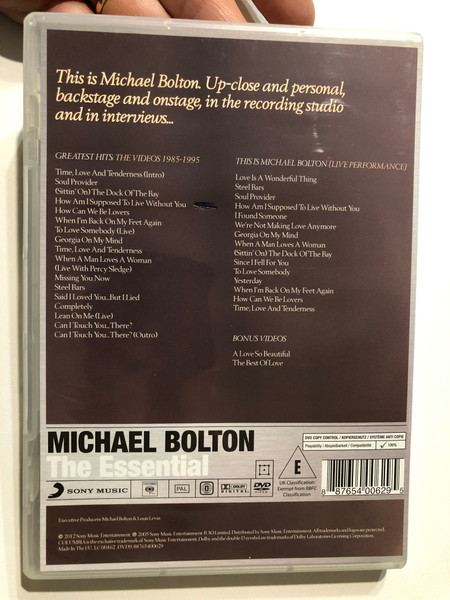 Platinum Collection – Michael Bolton: The Essential Classic Video Collection (DVD) (887654006295)