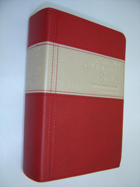 ENGLISH Chrisitian Community Bible (CCB), Catholic Pastoral Revised Edition 2013 / Red-Beige Leather with Gold Edges and Thumb Index