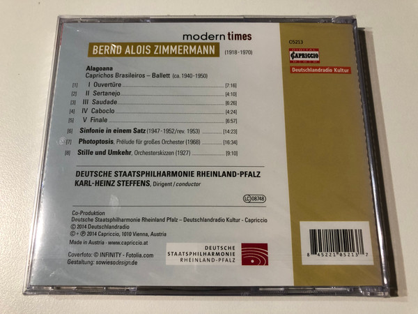 Modern Times – Works by Bernd Alois Zimmermann (CD Album) (845221052137)