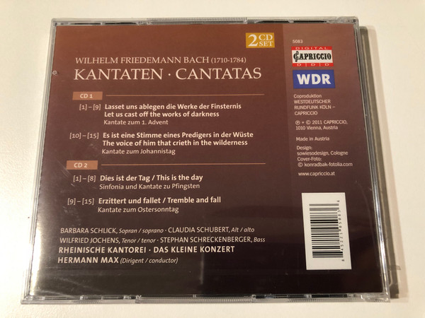 Wilhelm Friedemann Bach – Cantatas (2 CD Set) (845221050836)