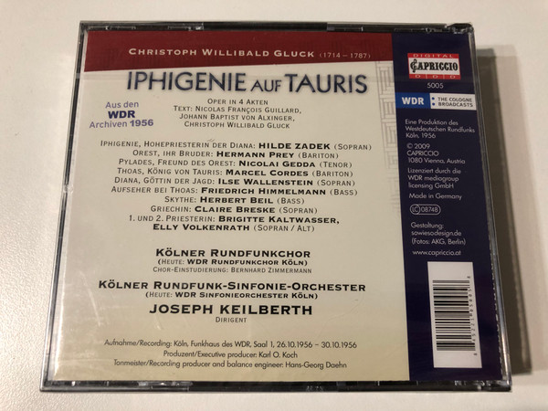 KÖLNER RUNDELINK SINFONIE ORCHESTER - JOSEPH KEILBERTH DIGITAL CAPRICCIO / Christoph Willibald Gluck: Iphigénie auf Tauris (CD, Opera in 4 Acts) (845221050058)