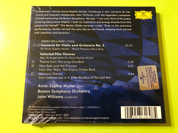 John Williams – Violin Concerto No. 2 & Selected Film Themes | Anne-Sophie Mutter, Boston Symphony Orchestra CD (028948616985)