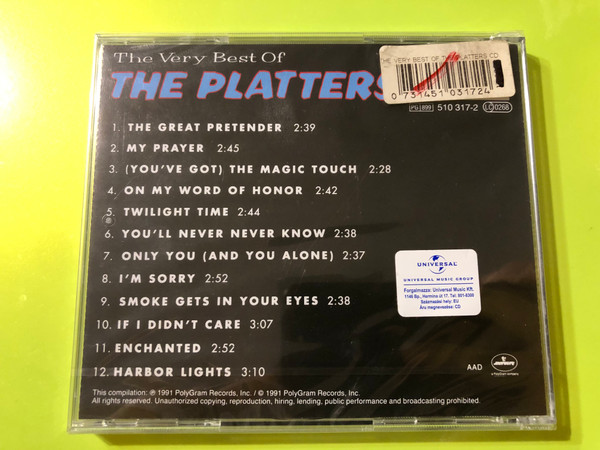 The Platters - The Very Best Of The Platters CD (0731451031724)