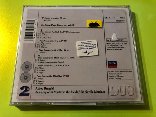 Mozart – The Great Piano Concertos, Vol. II (Nos. 9, 15, 22, 25 & 27) 2 CDs (028944257120)