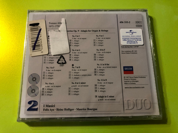 Albinoni – The Complete Concertos Op. 9 & Adagio for Organ and Strings 2 CDs (028945633325)