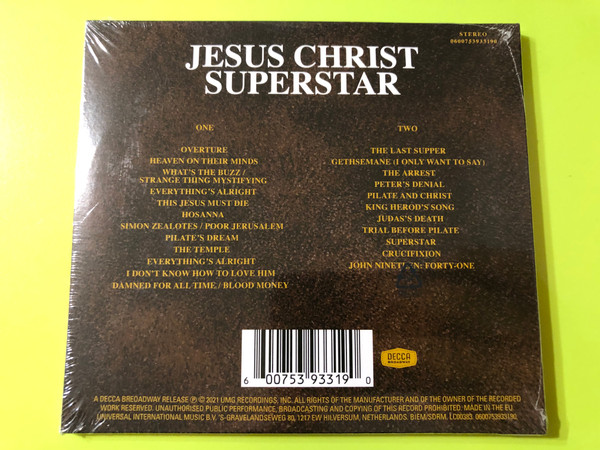 Jesus Christ Superstar: Original 1970 Recording – Remastered at Abbey Road CD (0600753933190)