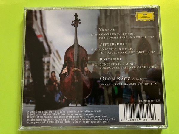 Ödön Rácz – Concertos for Double Bass (Vanhal - Dittersdorf - Bottesini) CD (028948123148.)