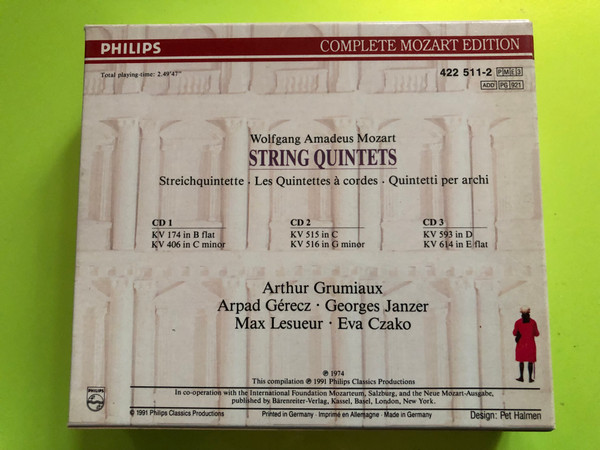 Mozart – String Quintets (3-CD Set) | Philips Complete Mozart Edition Vol. 11 (028942251120)