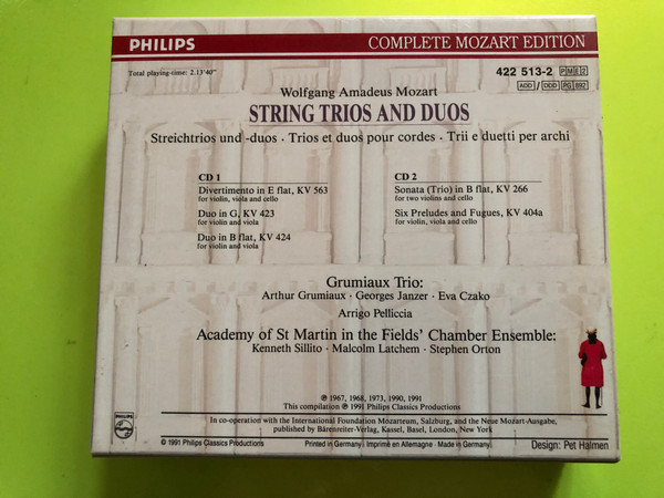 Mozart – String Trios & Duos (2-CD Set) | Philips Complete Mozart Edition Vol. 13 (028942251328)