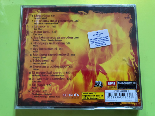 Márió – Sárga rózsa (CD, EMI / Universal Music Group Hungary) (0724359518626)