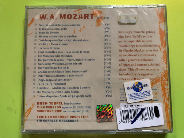 TUTTO MOZART! – Bryn Terfel with the Scottish Chamber Orchestra & Sir Charles Mackerras CD (002894775886)