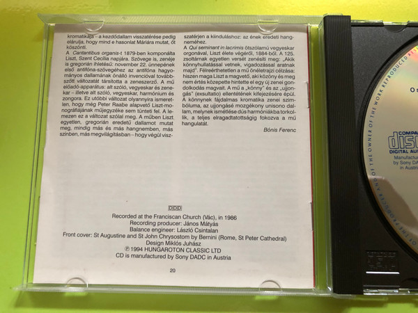 Ferenc Liszt – Missa Choralis & Sacred Choral Music (CD) (5991811274726)