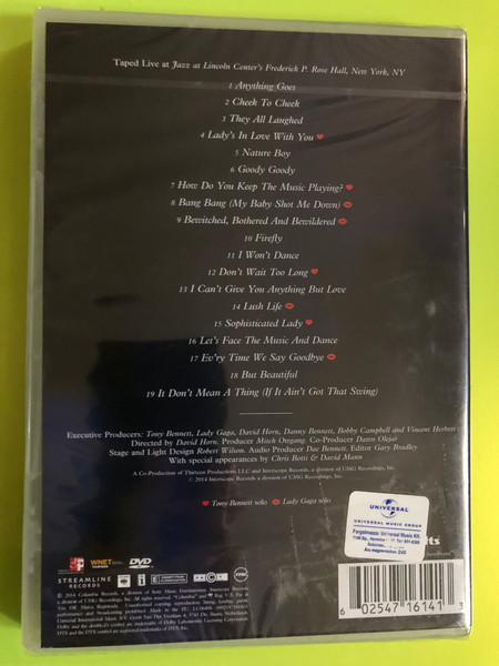 Tony Bennett & Lady Gaga – Cheek to Cheek Live! (DVD) (602547161413)