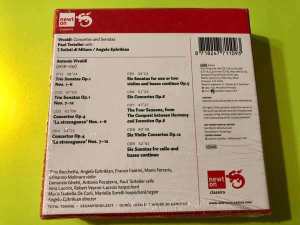 Vivaldi: Concertos and Sonatas – I Solisti di Milano / Angelo Ephrikian (Newton Classics 9CD Box Set) (8718247711093)