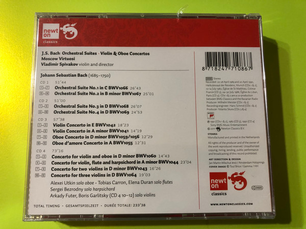 J.S. Bach: Orchestral Suites & Violin Concertos – Moscow Virtuosi / Vladimir Spivakov (4CD Set) (8718247710867)