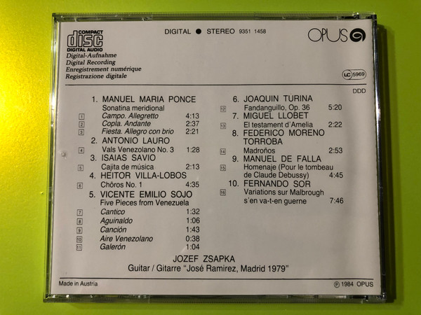 Jozef Zsapka (Digital Recording) CD (93511458)