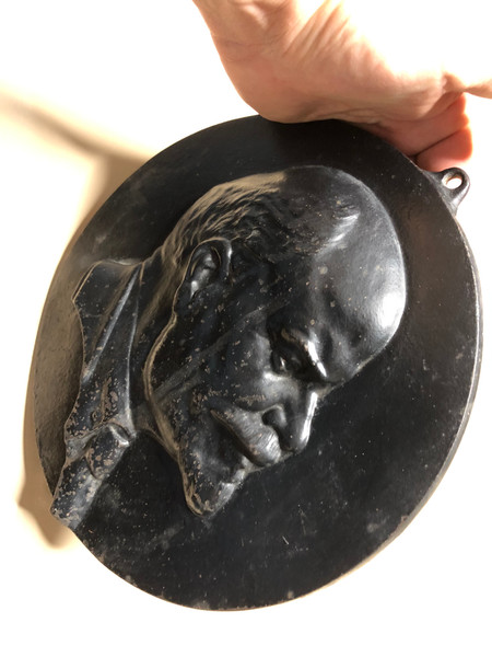Vintage Soviet Vladimir Lenin Cast Iron Wall Plaque - Signed Kasli Foundry (c. 1980s) (VladimirLeninPlaque)