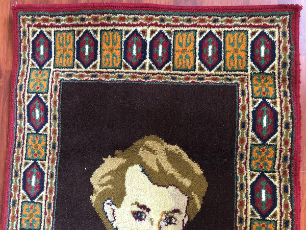 Vintage Soviet Propaganda Rug: Young Vladimir Lenin Portrait (Volodya Ulyanov) - Rare Collectible Tapestry (VolodyaUlyanovRug)