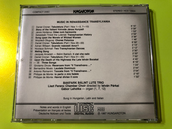 Echoes of the Past: Music in Renaissance Transylvania CD (HCD 12924)