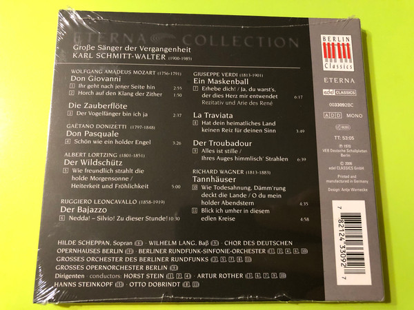 Master of the Baritone: Karl Schmitt-Walter - Operatic Highlights CD (782124330927)