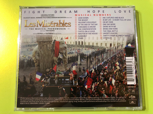 Epic Cinematic Journey: Les Misérables – Highlights from the Motion Picture Soundtrack CD (602537245857)