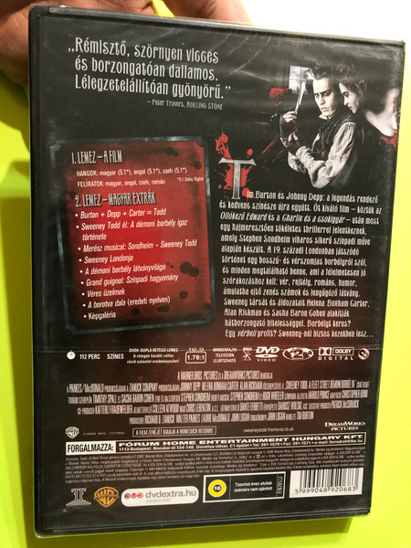 Sweeney Todd: The Demon Barber of Fleet Street – 2 DVD Disc Hungarian Extra Edition (5999048920683)