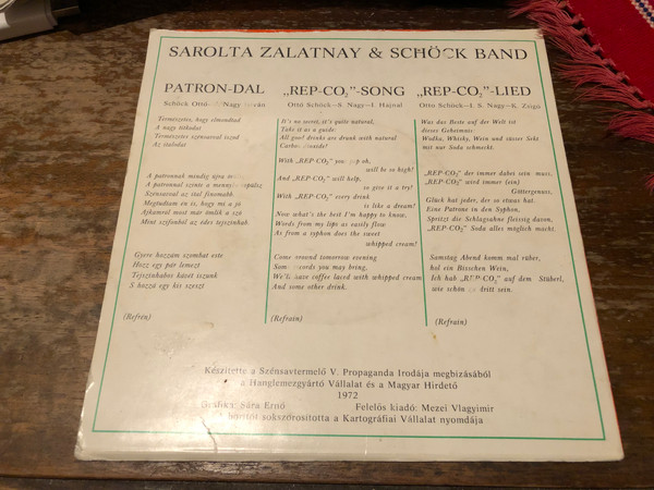 Patron Dal & Rep- Song – Rare 1972 Sarolta Zalatnay Promotional Vinyl (Patrondal)