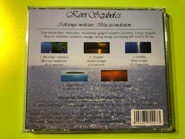 Blue Sea Meditation: Soothing Instrumental Music by Kövi Szabolcs CD (5998482700073)