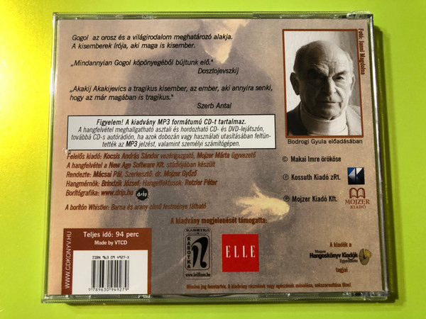 A köpönyeg: Nikolai Gogol’s Masterpiece Performed by Gyula Bodrogi CD (9789630949279)