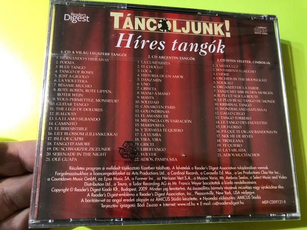 TÁNCOLJUNK! – Híres Tangók | Readers’ Digest 3-CD Collection (MS9-CD09121-8)