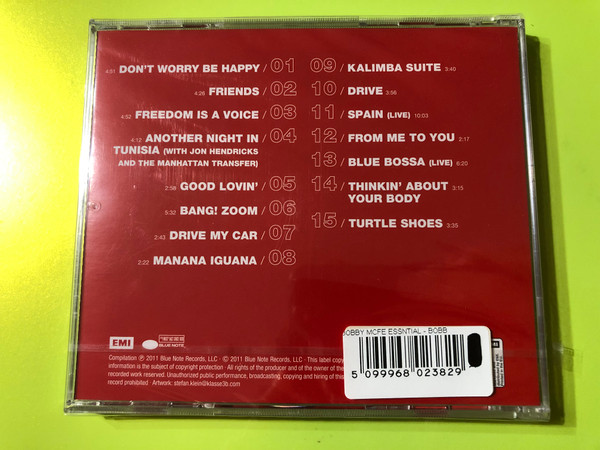 Bobby McFerrin Essential - Soulful Jazz & Vocal Mastery CD (5099968023829.)