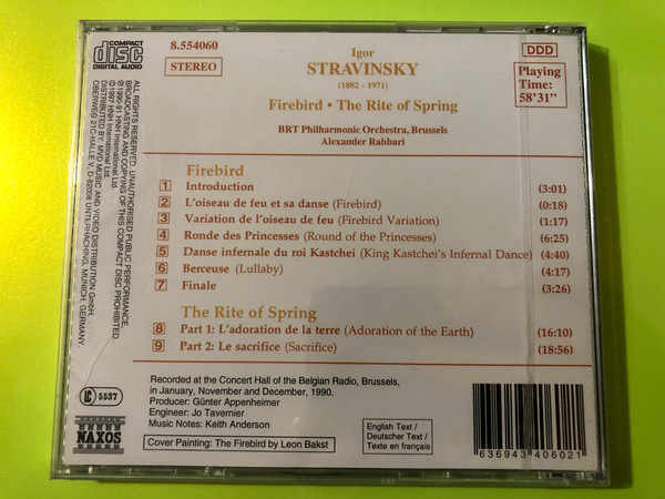 Igor Stravinsky: The Firebird & The Rite of Spring – Naxos CD (636943406021)
