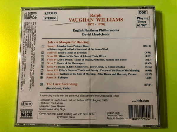Vaughan Williams: Job & The Lark Ascending by Naxos CD (730099495523)
