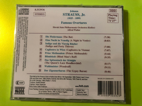 Johann Strauss, Jr.: Famous Overtures by Naxos CD (730099493628)