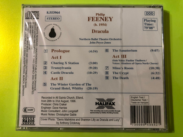 Philip Feeney: Dracula (Ballet in 3 Acts) by Naxos CD (730099496421)
