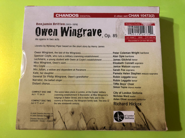 Benjamin Britten: Owen Wingrave Op. 85 2-CD Set by Chandos (095115147320)