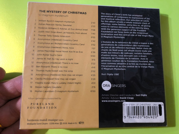 The Mystery of Christmas: O Magnum Mysterium by ORA Singers - Harmonia Mundi CD (3149020934920)