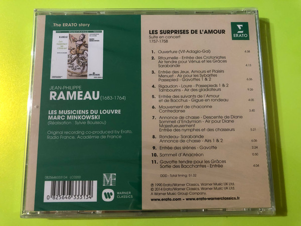 Rameau: Les Surprises de l'Amour Marc Minkowski Erato Story Music CD (0825646333134)