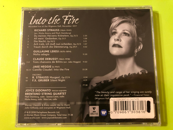 Into the Fire: Live at Wigmore Hall – Joyce DiDonato & Brentano String Quartet CD (190295642198)